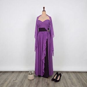 Liz Fields Tyrian Purple Special Occasion Gown & Shawl Size 16